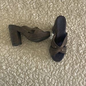Brown Leather Platforms